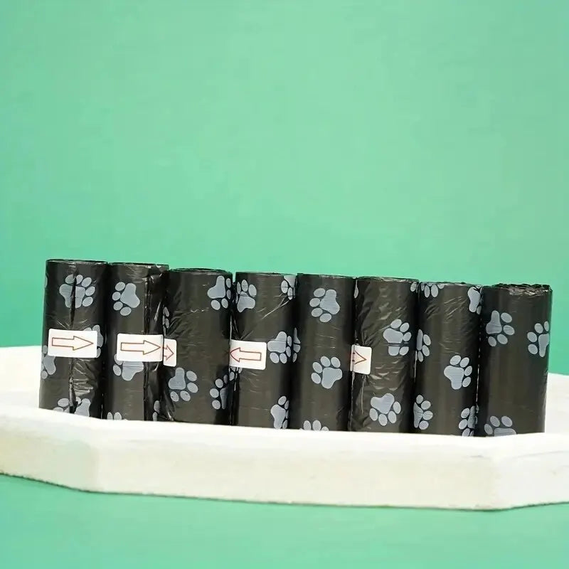 Leak-Proof Dog Waste Bags with Paw Print Design