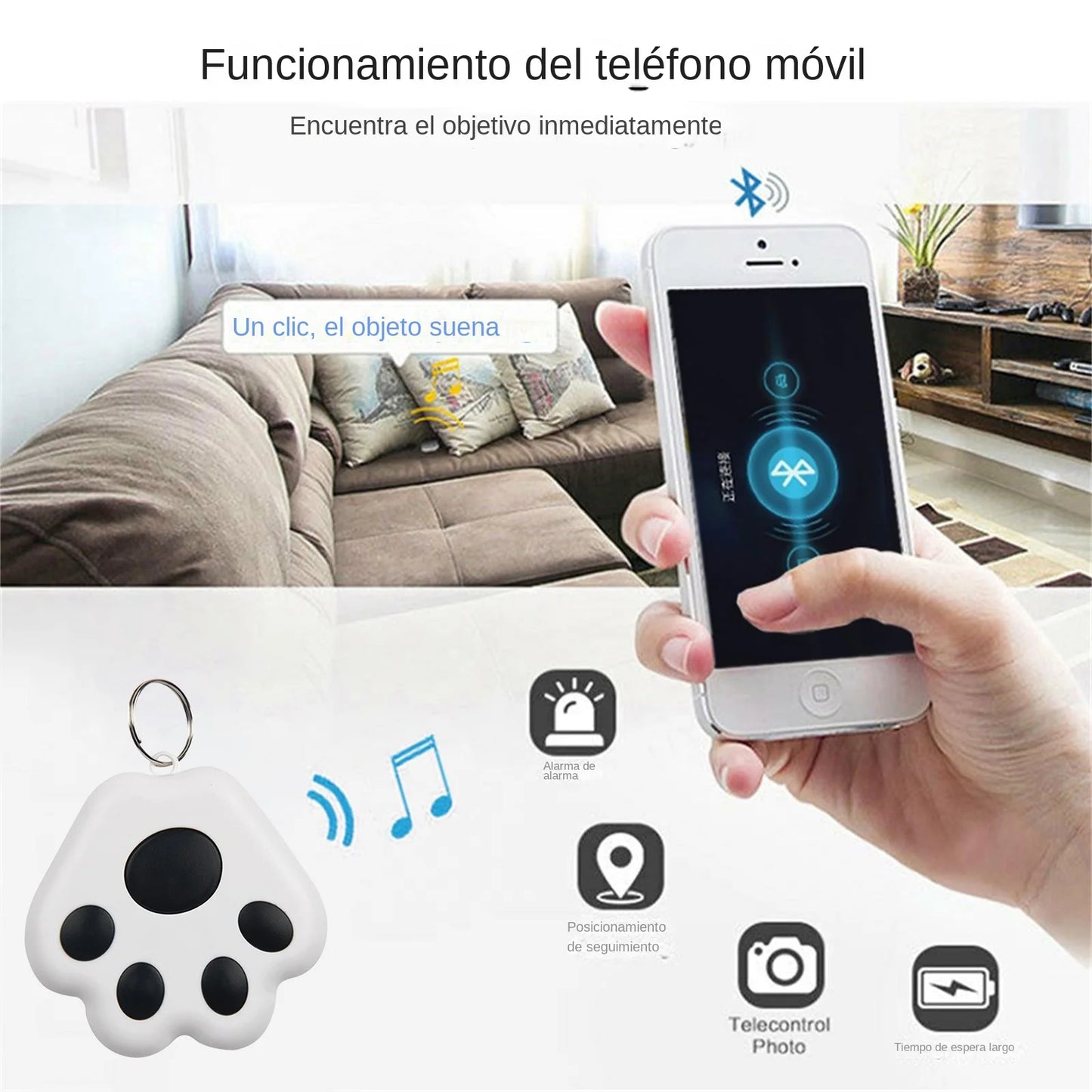 Dog Paw Bluetooth Tracker — Anti-Lost Tag for Pets, Keys & Bags