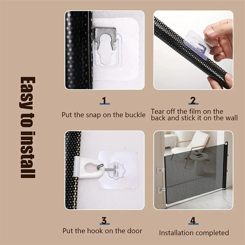 Retractable No-Drill Pet Barrier for Doorways, Stairs & Corridors