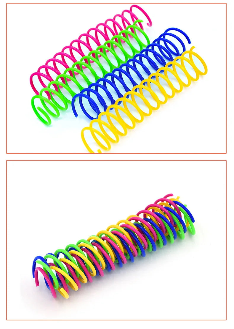 Colourful Spring Cat Toys - 4 Pack