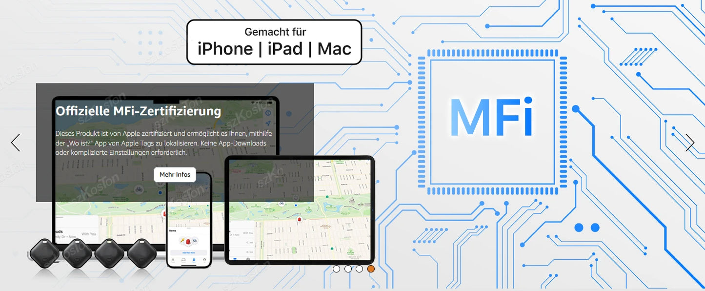 Mini traceur GPS pour animaux de compagnie et enfants - Localisateur intelligent compatible avec Localiser d'iOS