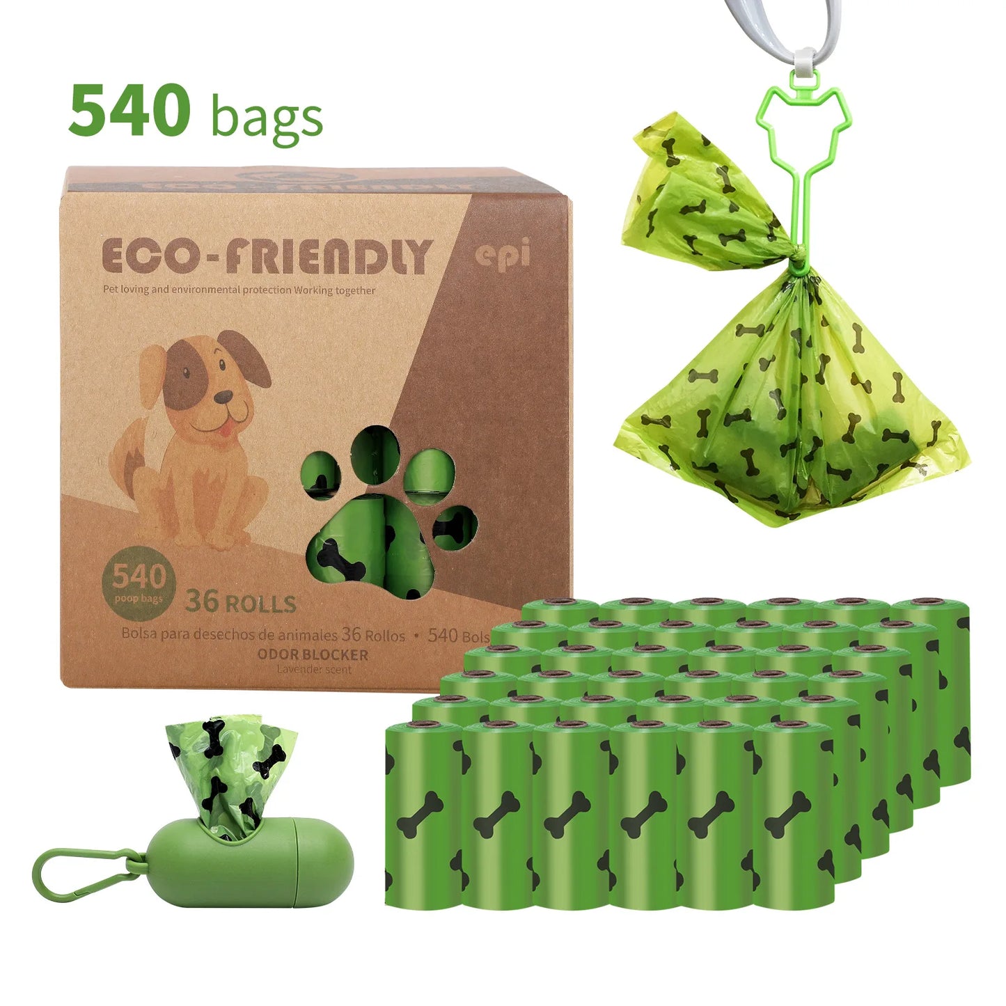 Biodegradable Dog Poop Bags with Dispenser
