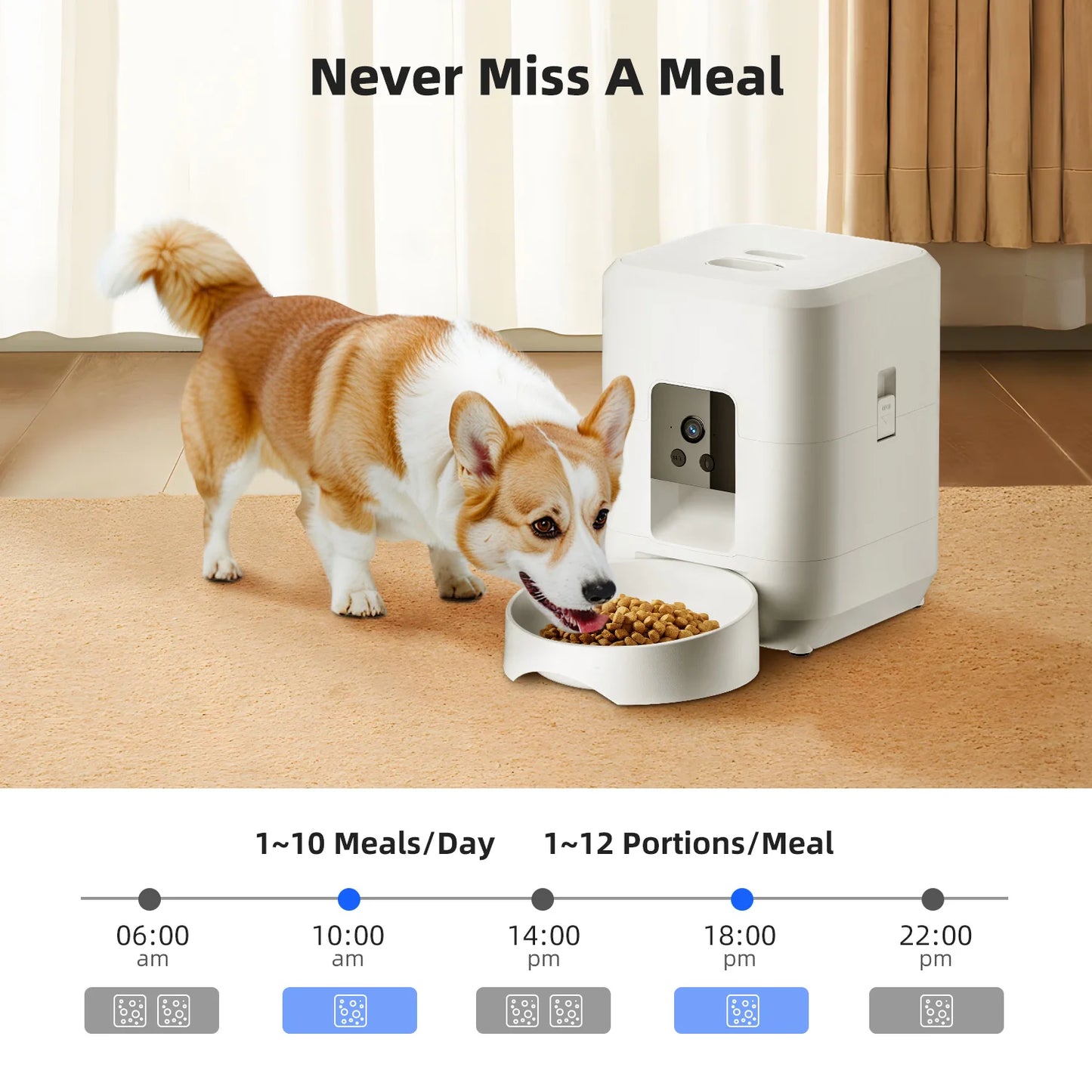 Fontaine à eau intelligente sans fil pour animaux de compagnie – Distributeur automatique par gravité de 3 L avec minuterie