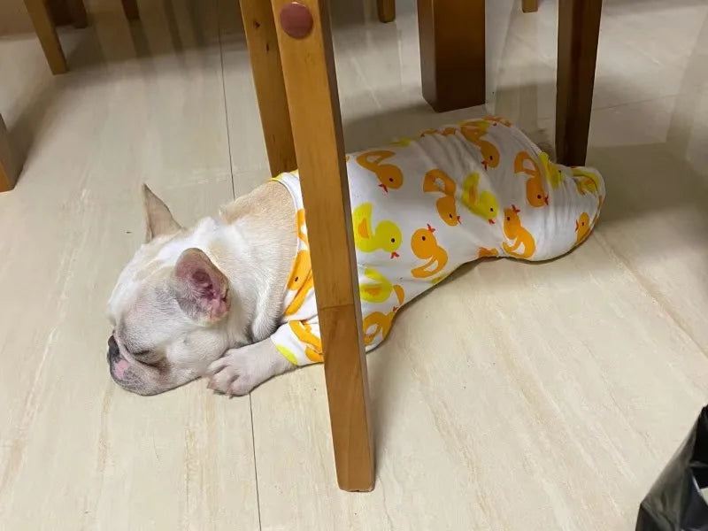 Soft Cotton Printed Pyjama Jumpsuit for Small Dogs