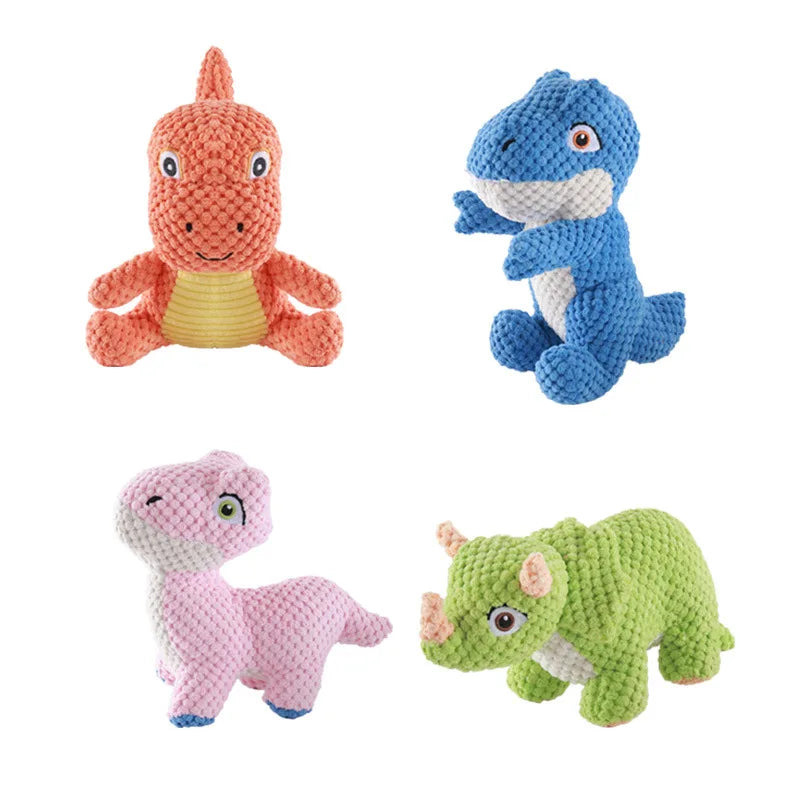 Plush Dinosaur Dog Toy - Interactive Chew Toy for Small Dogs