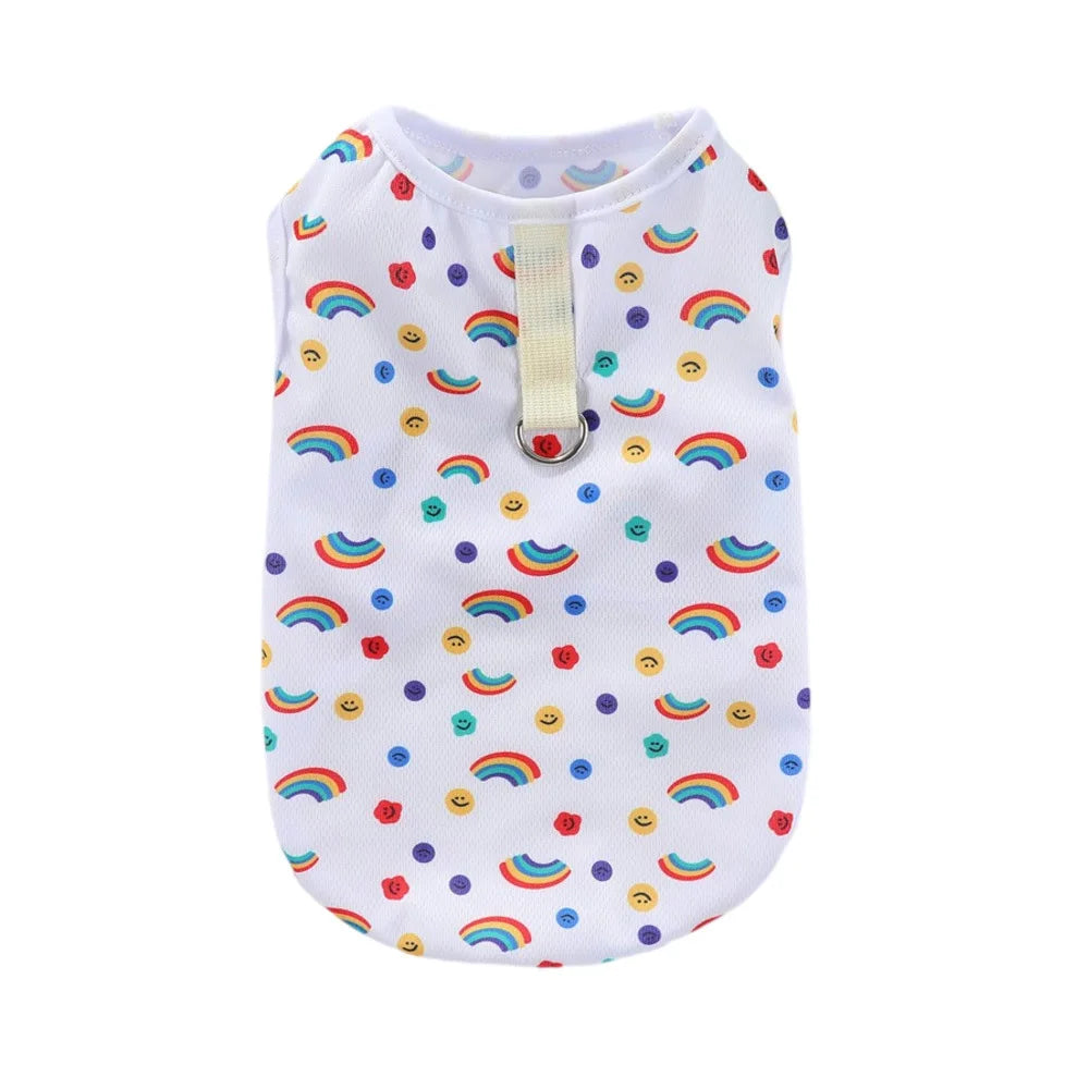 Gilet rafraîchissant d'été pour chiens - Chemise douce pour animaux de compagnie au design de dessin animé