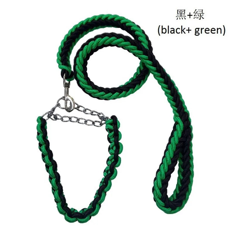 Ensemble laisse et collier réglables pour chiens de taille moyenne à grande