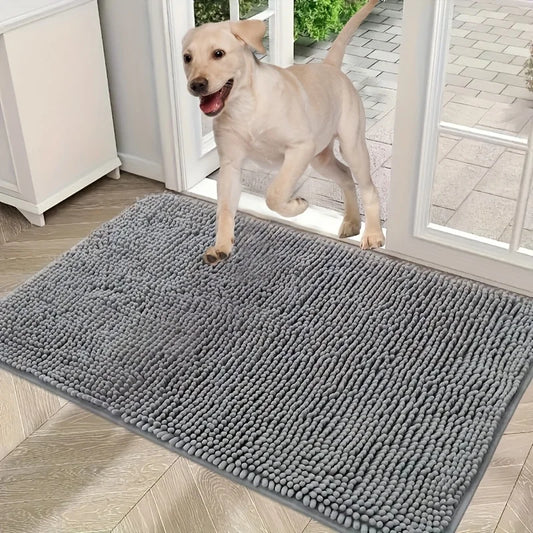 Quick-Dry Microfiber Dog Doormat - Non-Slip Absorbent Pet Mat for Indoor Use