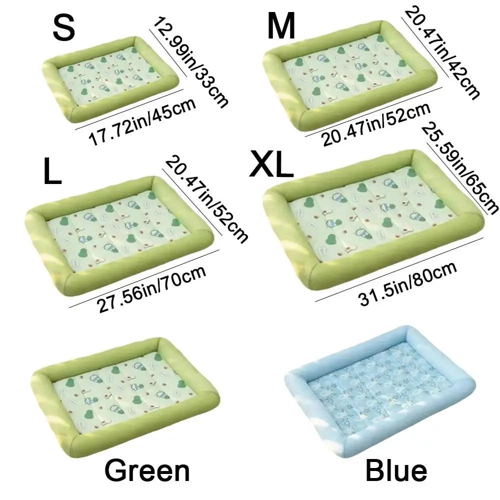 Square Cooling Pet Bed with Neck Support — Breathable, Waterproof & Anti-Slip for Dogs & Cats