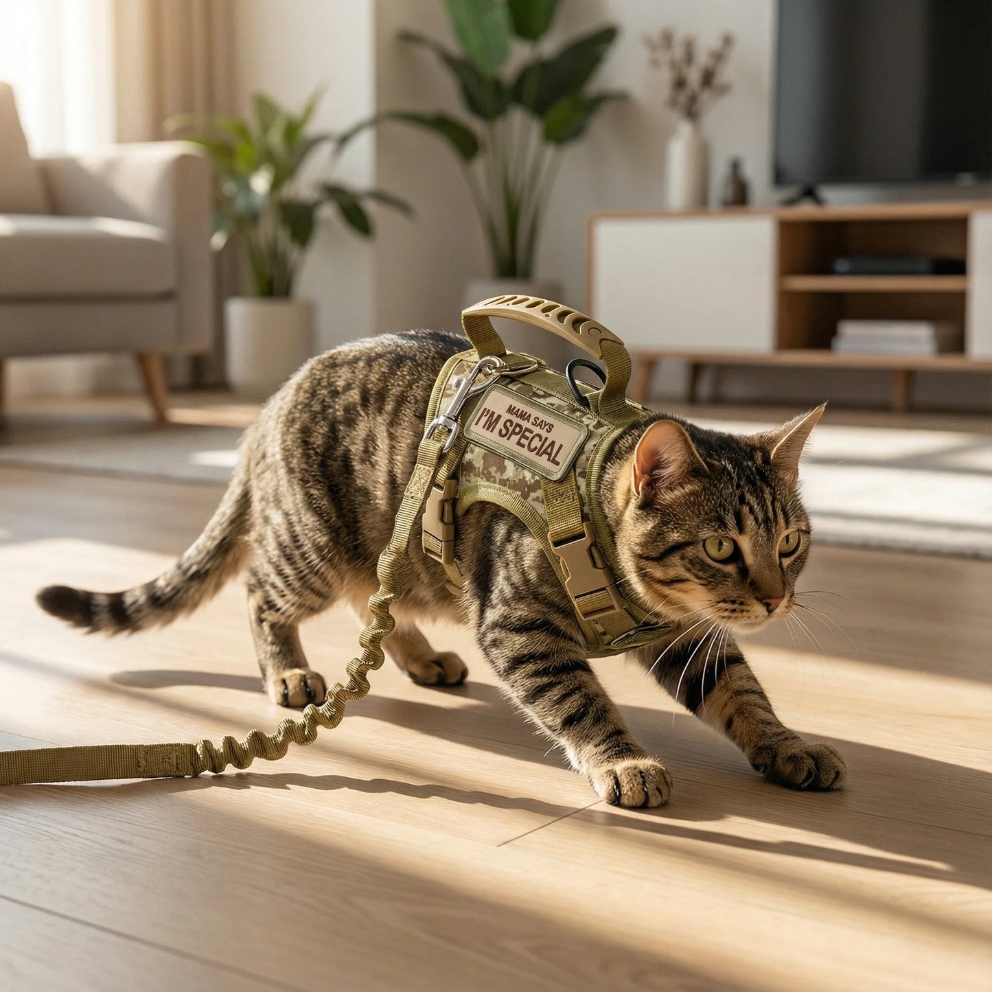 Tactical Vest Harness for Cats & Small Dogs with Bonus Stickers