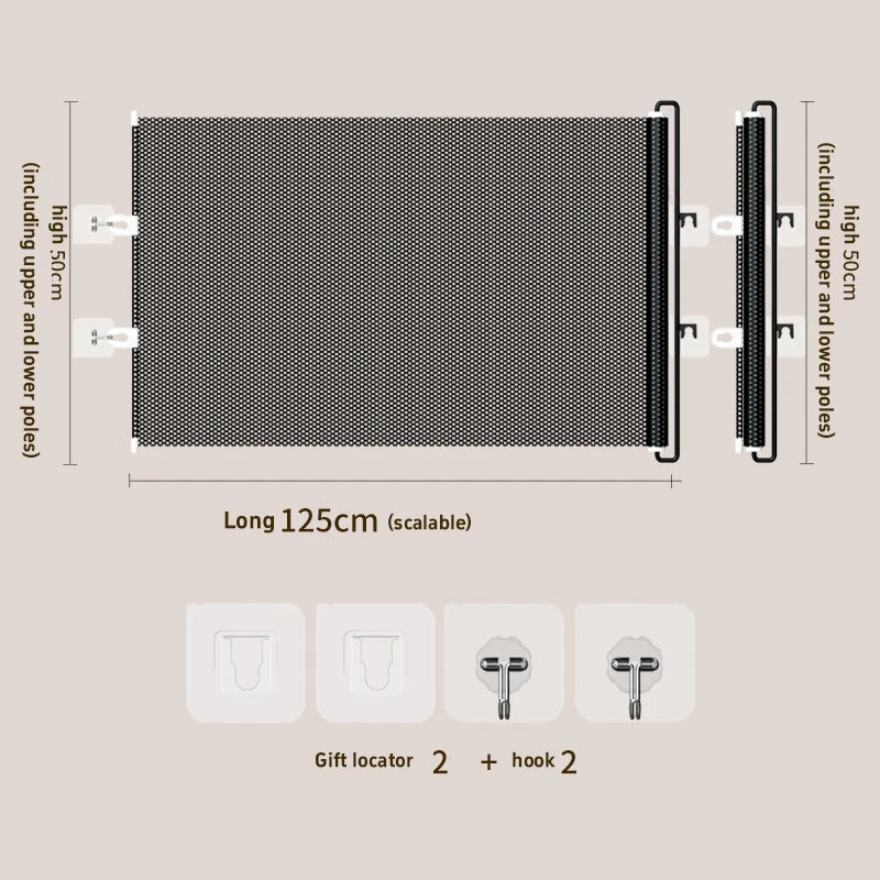 Retractable No-Drill Pet Barrier for Doorways, Stairs & Corridors