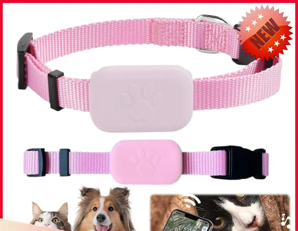 Wearable Pet Locator with Adjustable Silicone Collar for Dogs & Cats