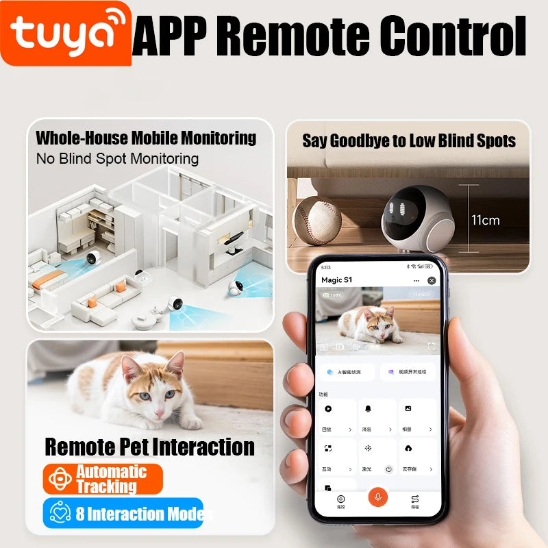 Auto-Charging Robot Pet Camera with HD 5G Wi-Fi & Night Vision