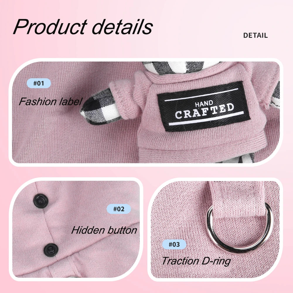 Thickened Fleece Dog Jumpsuit with Hood