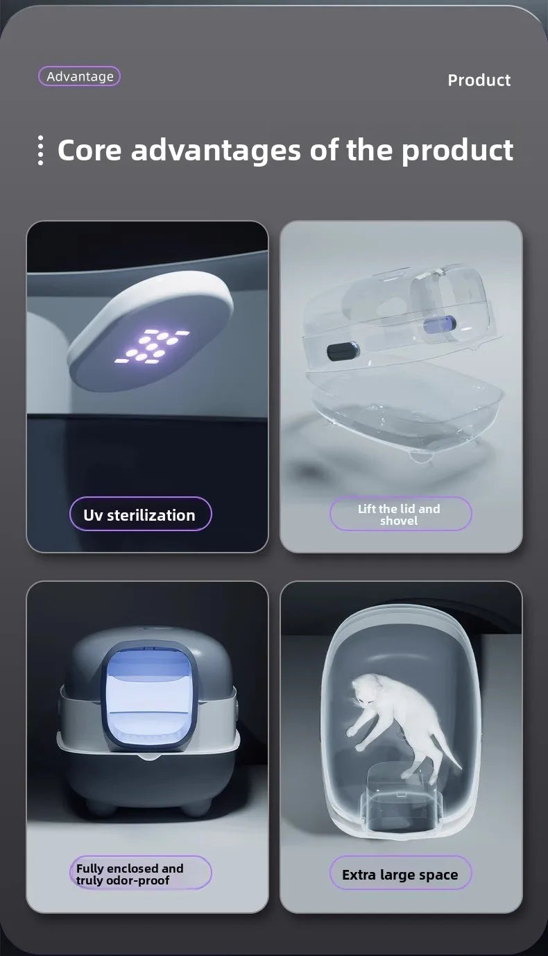 Smart App-Controlled Self-Cleaning Cat Litter Box XXL with UV Sterilisation & Odour Control