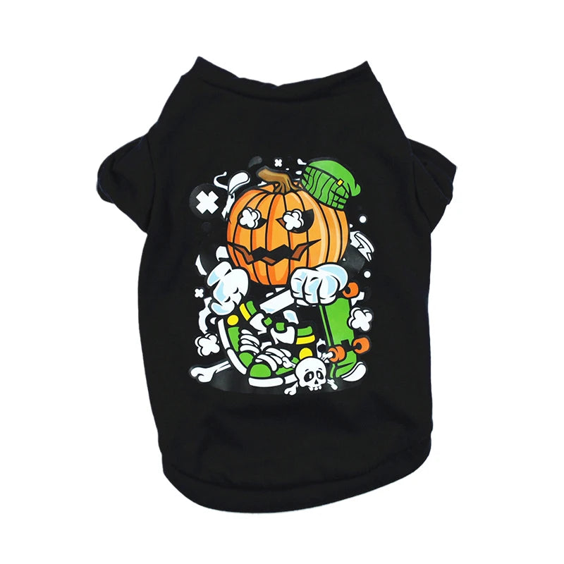 Printed Cotton T-Shirt Vest for Cats & Small Dogs
