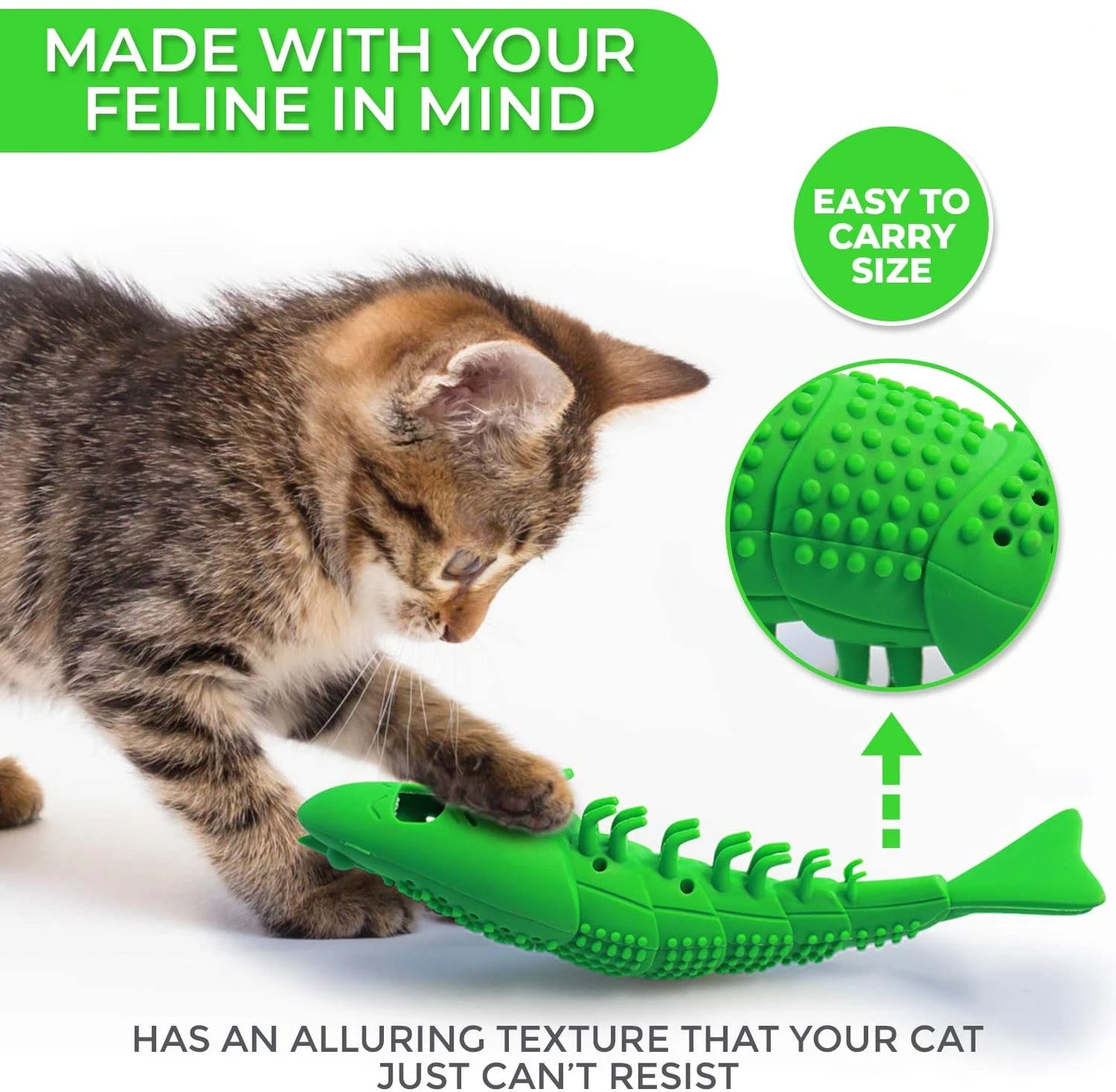 Interactive Cat Toothbrush Chew Toy - Durable Rubber Dental Care and Treat Dispenser