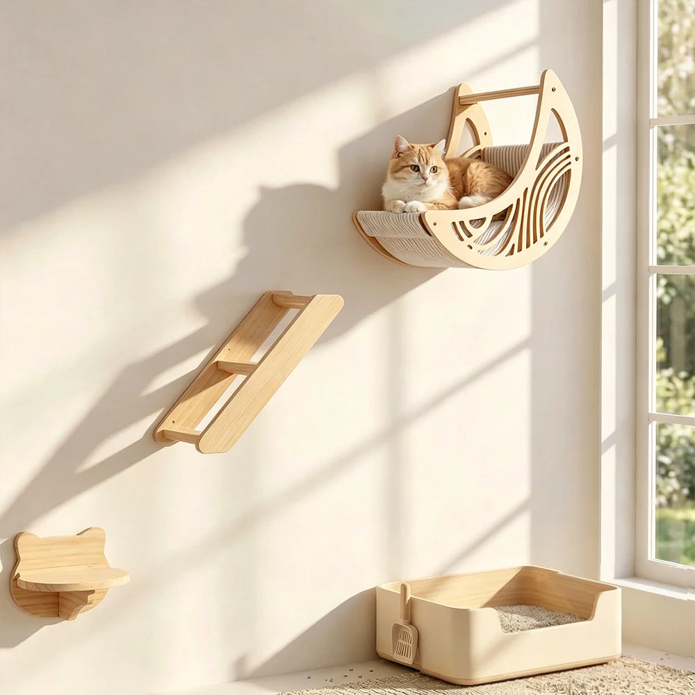Wall-Mounted Cat Climbing Shelves & Perches