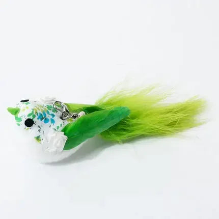 Feather Wand Cat Toy with Bell & Worm String - Interactive Teaser Set