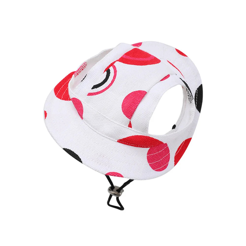 Striped Canvas Pet Sun Hat for Cats & Small Dogs