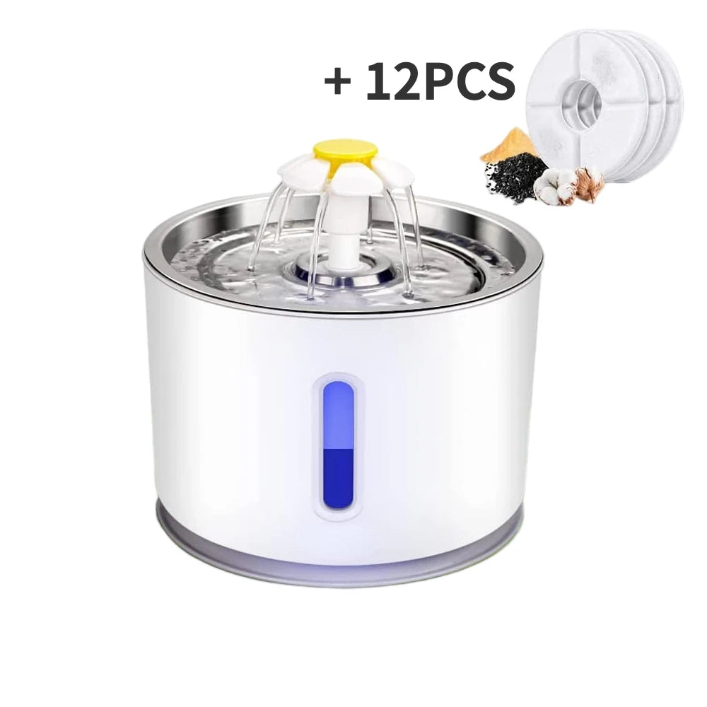 Cat Water Fountain - 2.4L Stainless Steel Automatic Pet Drinking Fountain