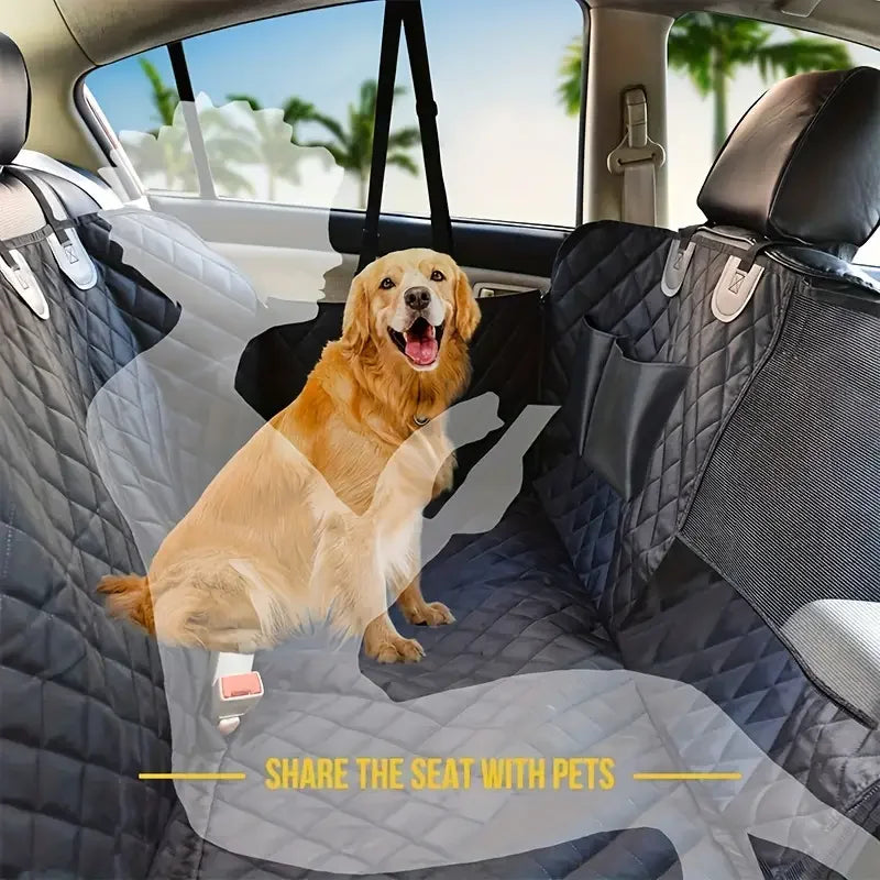 Housse de siège de voiture hamac imperméable antidérapante pour chien avec fenêtre en filet