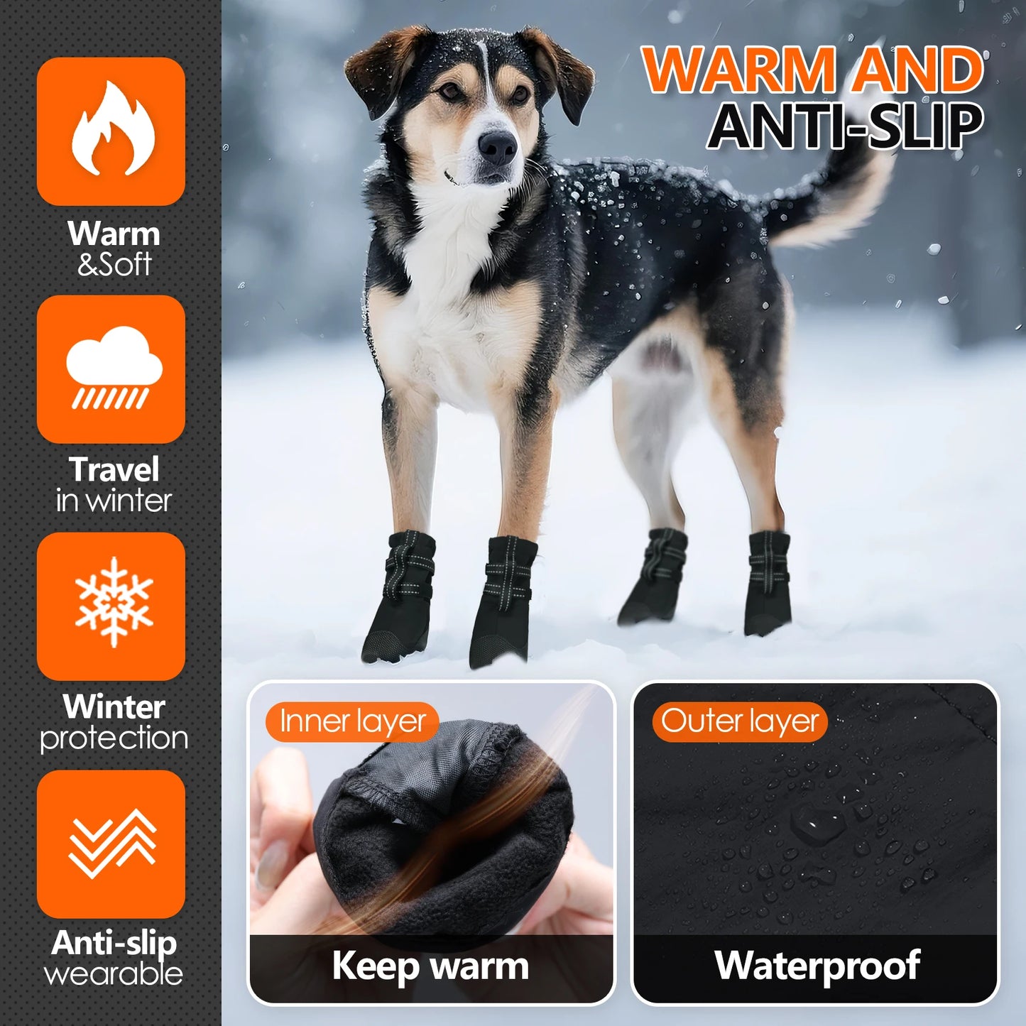 Waterproof Anti-Slip Dog Shoes & Booties for Small & Medium Dogs