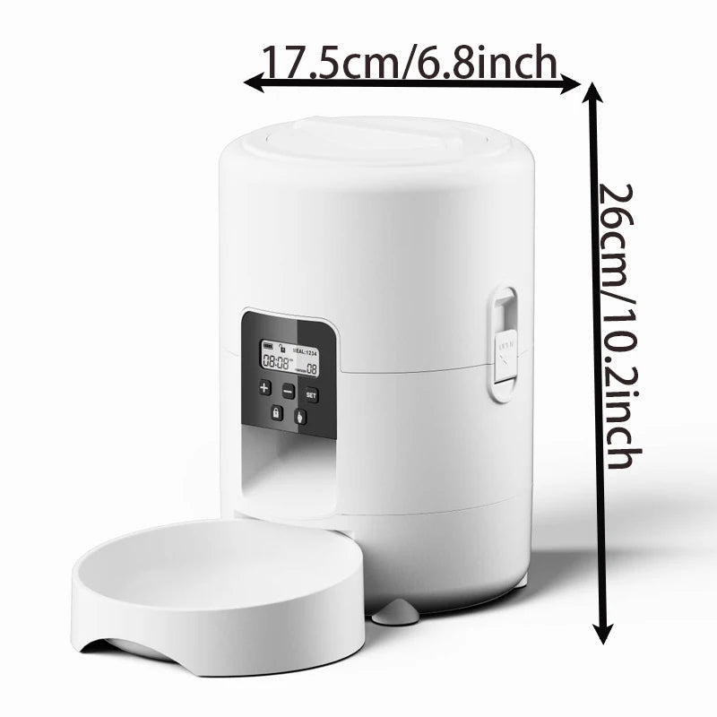 Cat Automatic Feeder 2L Cat Food Dispenser Smart Programmable Pet Feeder Recordable Dog Automatic Feede
