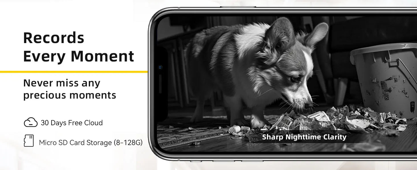 2K Indoor WiFi Pet Camera — 360° Pan & Tilt with Night Vision & 2-Way Audio