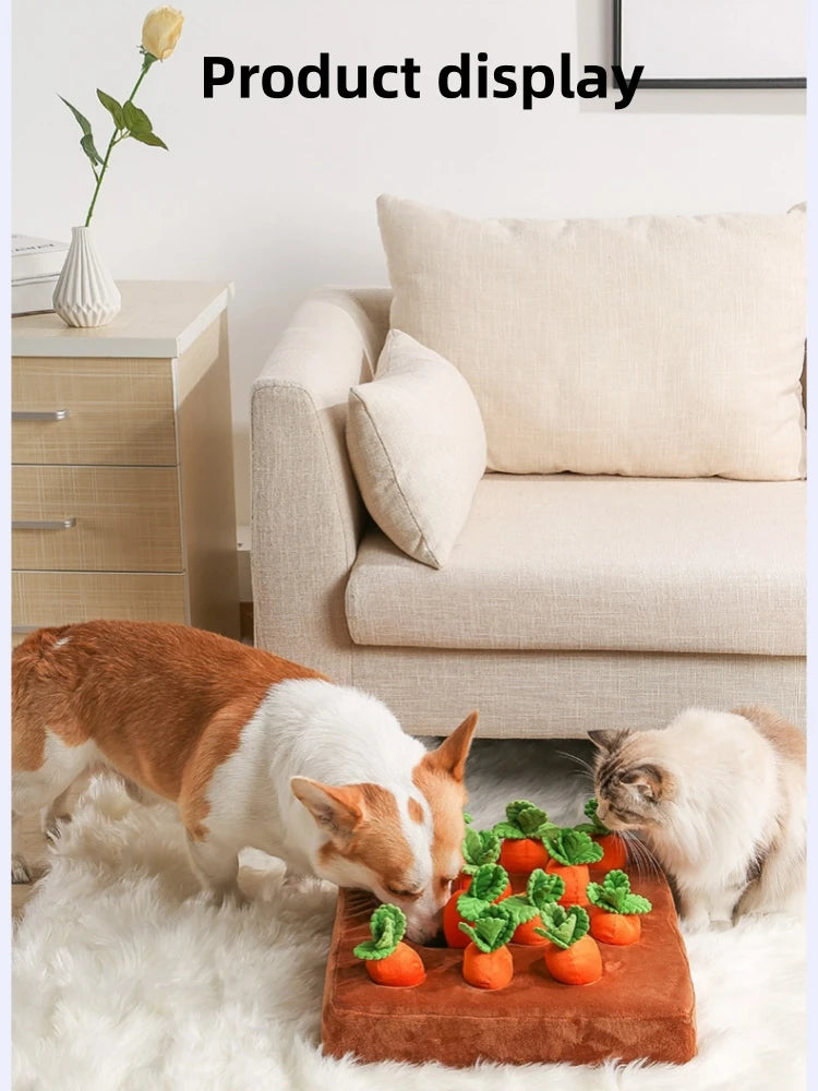 Carrot Plush Dog Puzzle & Nosework Toy