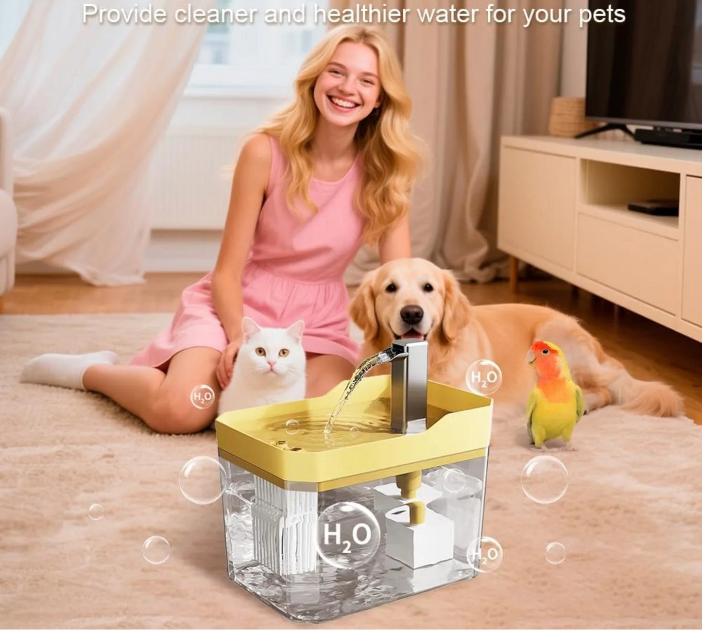 Baignoire automatique pour oiseaux avec pompe - Fontaine de douche intérieure pour perruches et perroquets