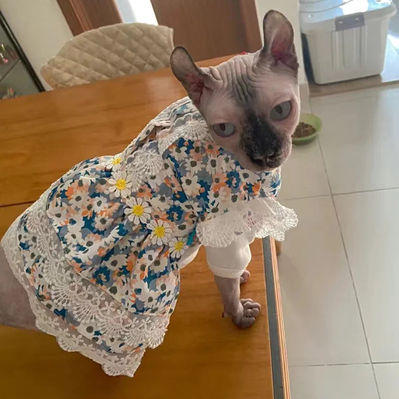 Lace Flower Princess Dress for Cats & Small Dogs