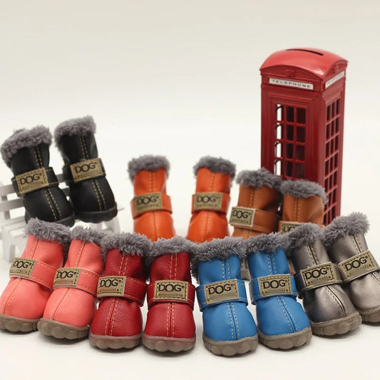 Waterproof Winter Snow Boots for Small Dogs – Set of 4