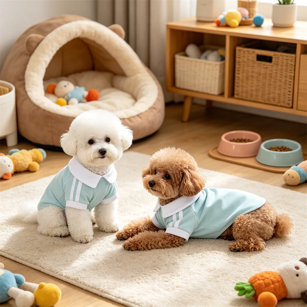 Striped Sport Polo T-Shirt for Cats & Small Dogs