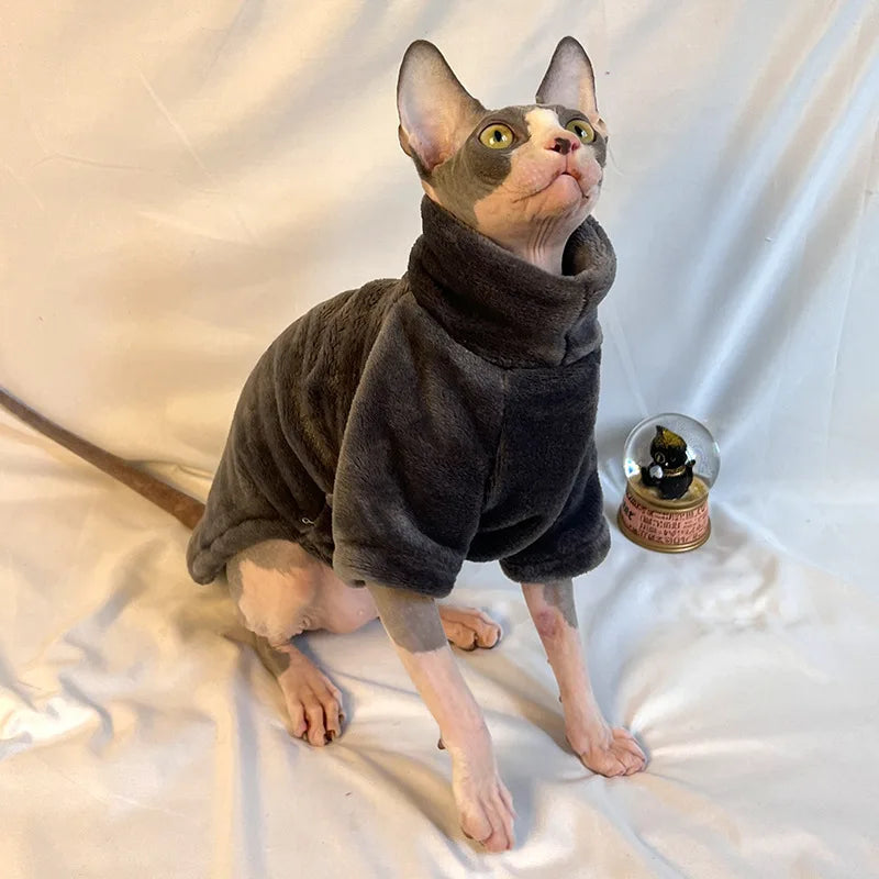 Fleece High Neck Cat Hoodie