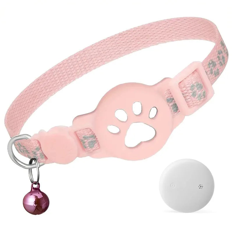 Reflective AirTag Pet Collar with Safety Buckle for Cats & Small Dogs