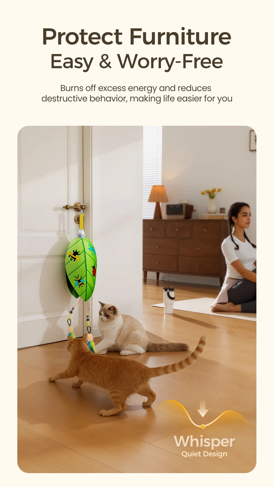Automatic Hanging Laser & Feather Cat Toy