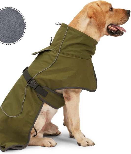 Waterproof Dog Raincoat with Fleece Lining