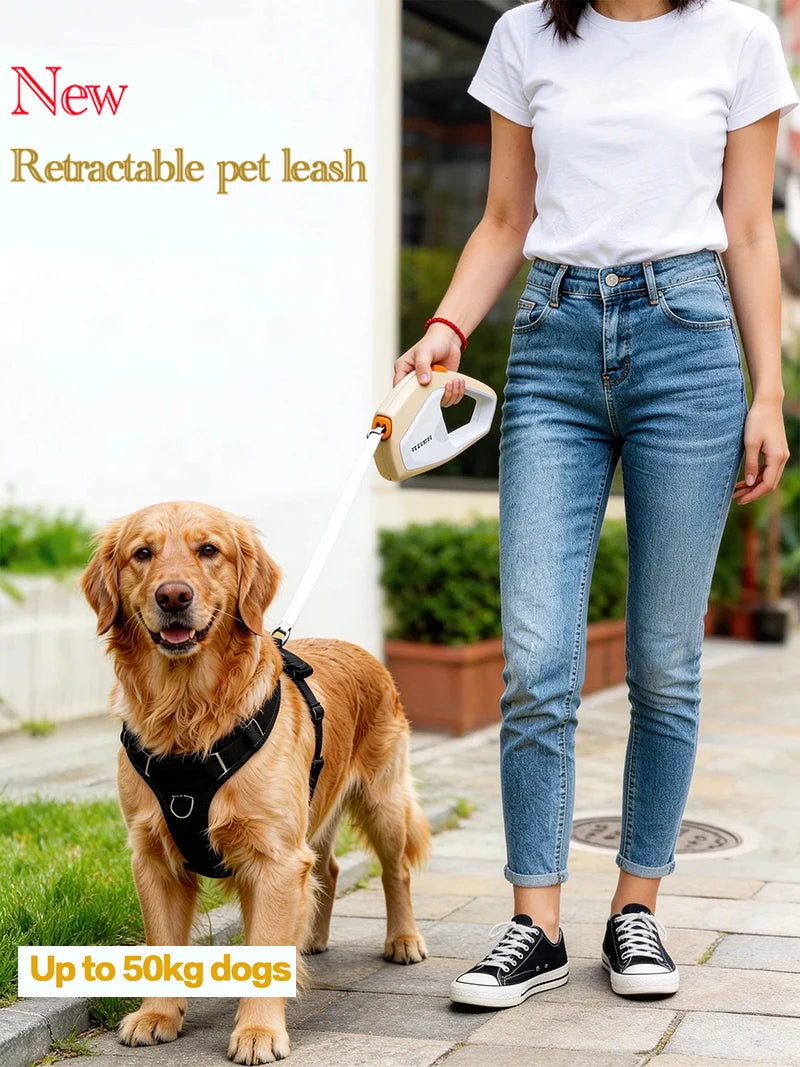 5m Retractable Dog Leash with Quick-Release
