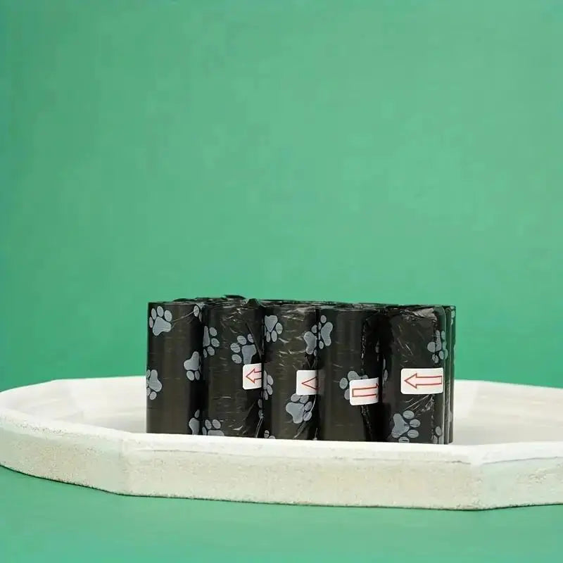 Leak-Proof Dog Waste Bags with Paw Print Design