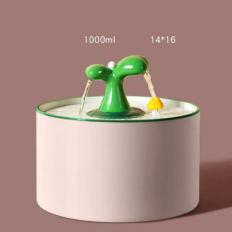 Ceramic Automatic Cat Water Fountain – Silent Circulating Flow with Replaceable Filter