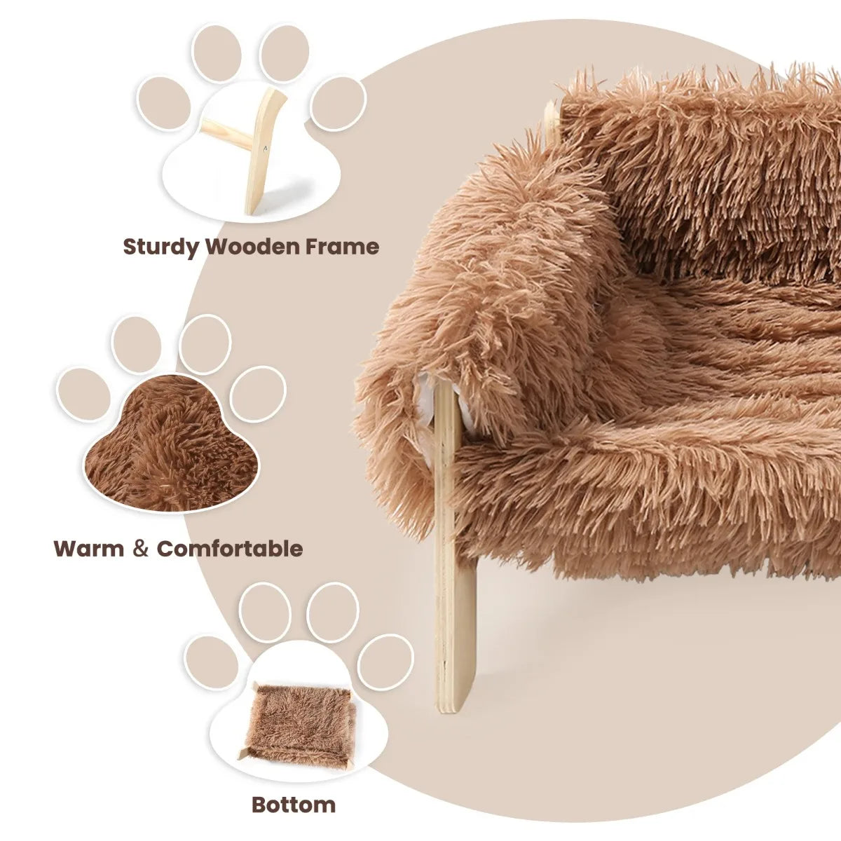 Raised Plush Pet Sofa Bed