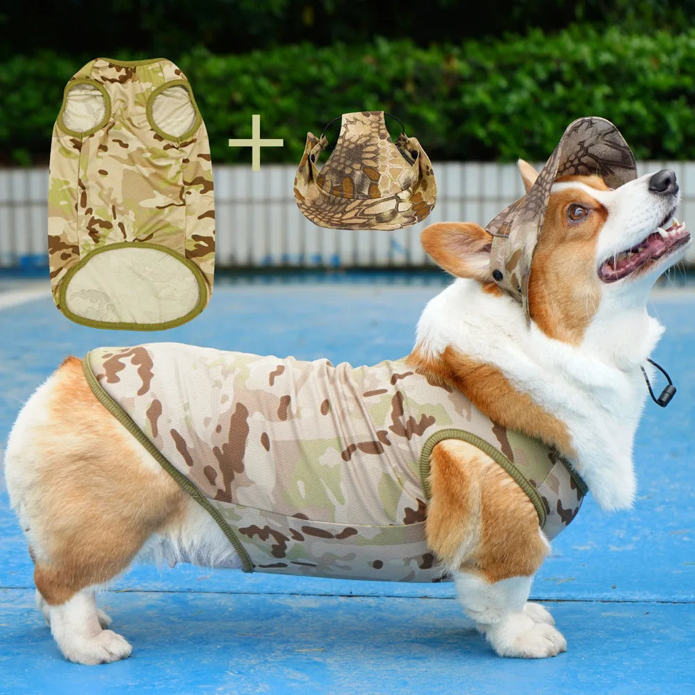 Mesh Cooling Vest & Sun Hat Set for Dogs
