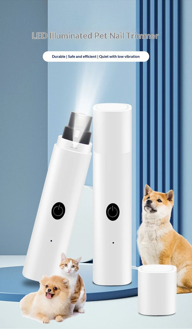 Quiet Pet Nail Grinder with Safety Guard & LED Light