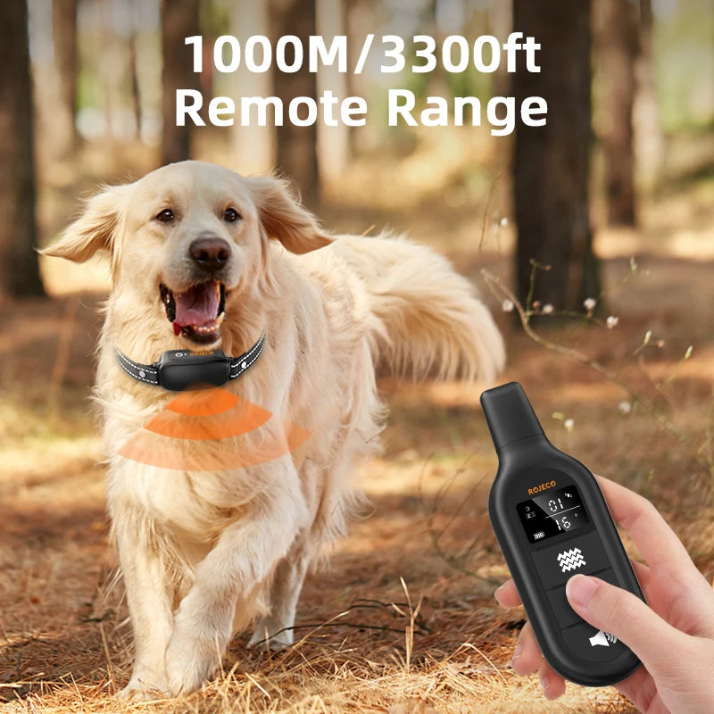 Remote Dog Training Collar — 3300ft Range, Waterproof with Vibration & Bark Control