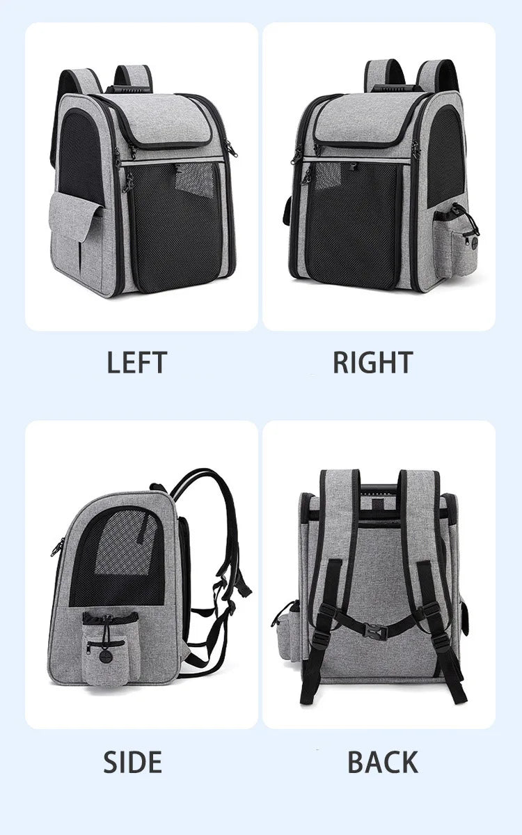 Expandable Pet Backpack Carrier for Cats & Dogs