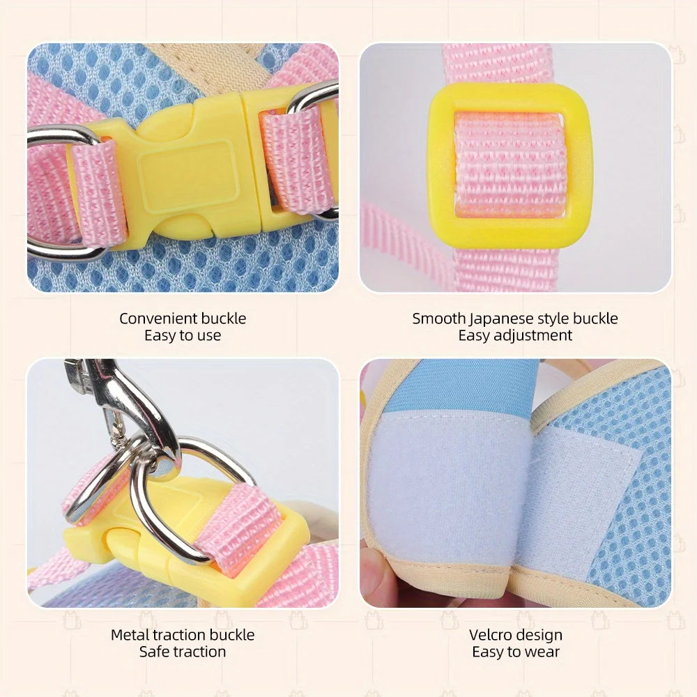 Breathable Mesh Pet Harness and Leash Set