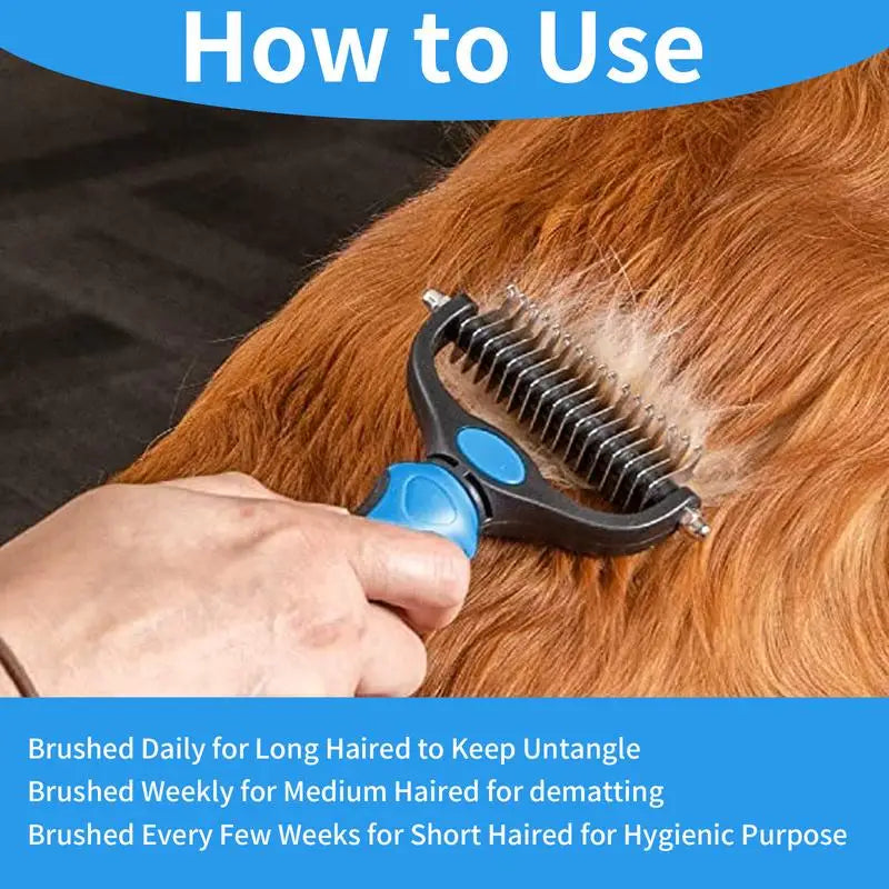 2-in-1 Pet Deshedding & Dematting Brush