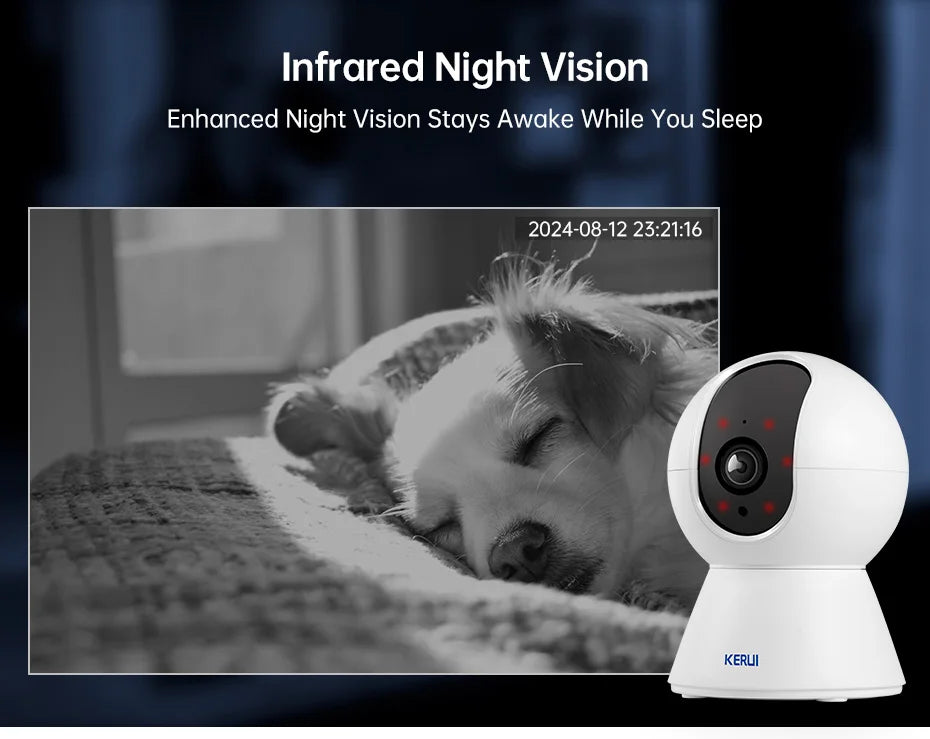 AI Auto-Tracking Pet Camera with 355° Pan-Tilt & Night Vision — 5MP or 8MP