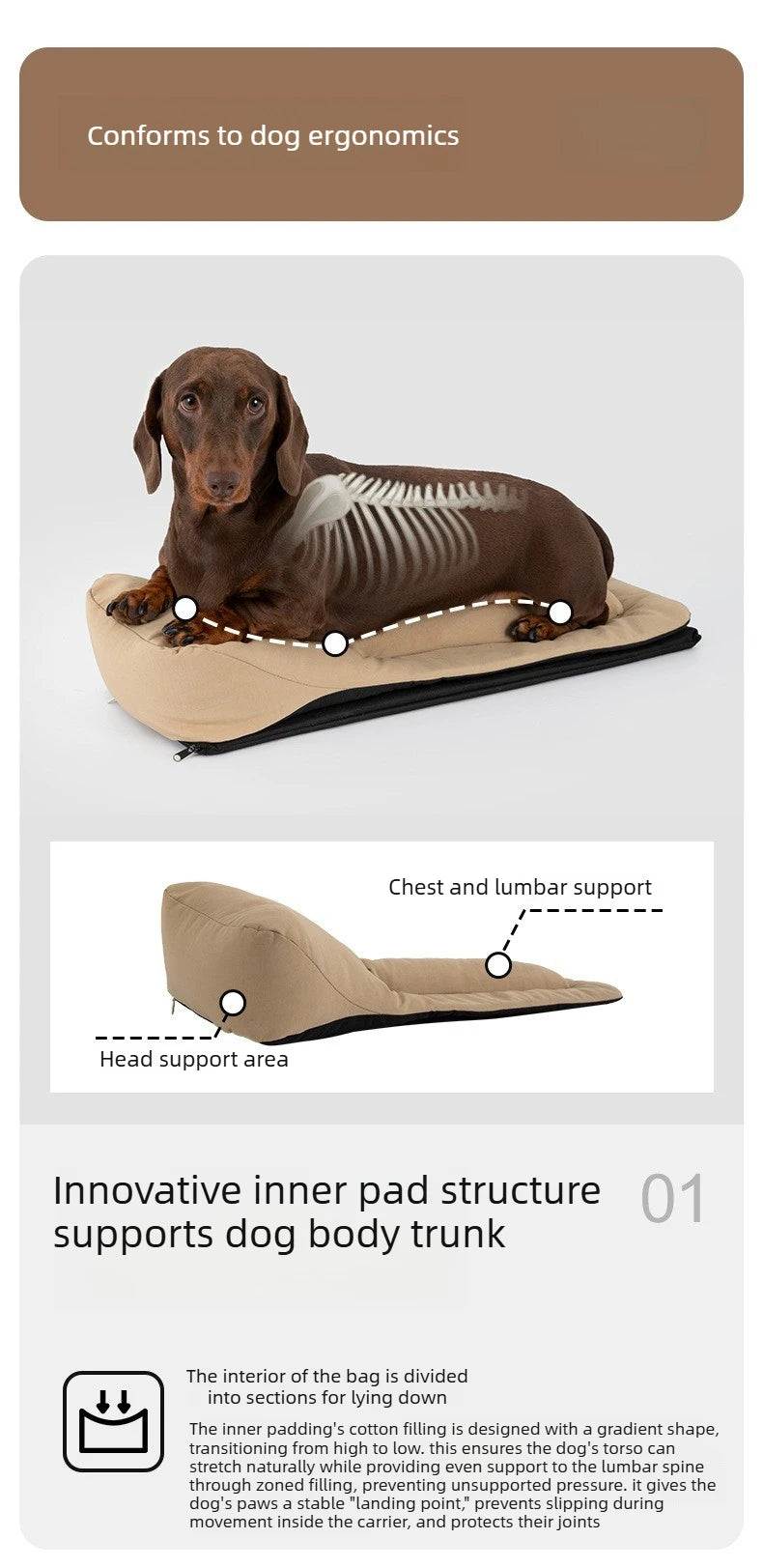 Long-Body Dog Carrier Backpack